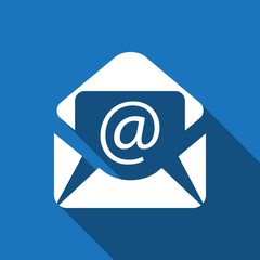 Open envelope mail icon, vector illustration. Flat design style