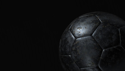 Silver soccer ball on various material and background, 3d rendering