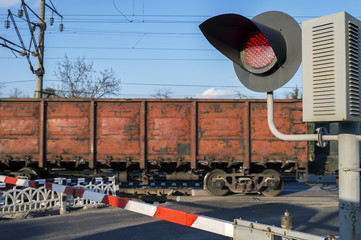 Semaphore on railway crossing
