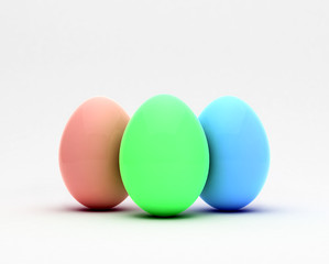 Easter eggs, trendy design concept, 3d illustration. 