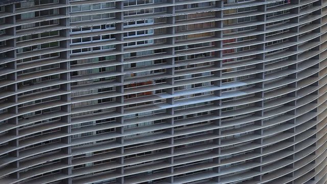 Wavy architectural pattern on a building facade