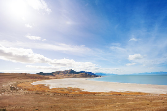 Lakeside Of Great Salt Lake On Antelope Island