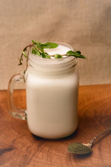 Turkish traditional drink made of yoghurt and mint