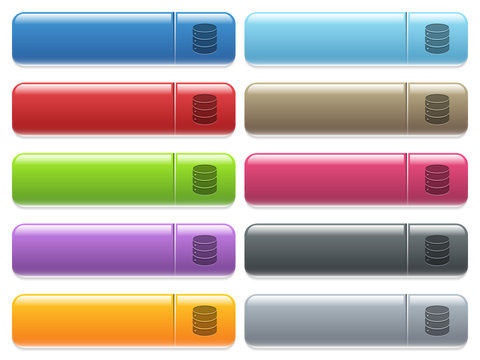 Single database icons on color glossy, rectangular menu button