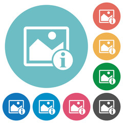 Image info flat round icons