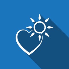 heart and the sun icon stock vector illustration flat design