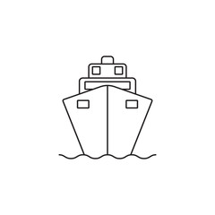 Cruise ship line icon, outline vector logo illustration, linear pictogram isolated on white
