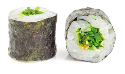 Sushi roll with seaweed salad © lurs