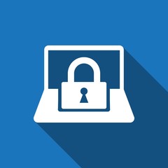 laptop lock icon stock vector illustration flat design