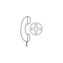 medical call  center line icon, outline phone vector illustration, linear pictogram isolated on white