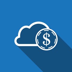 dollar money cloud  icon stock vector illustration flat design