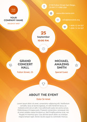 Business graphics brochures. template, flyers and prints, orange colorful vector design.