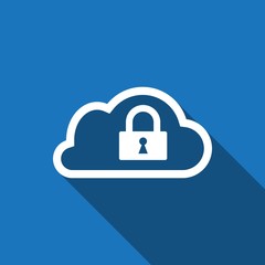 lock cloud icon stock vector illustration flat design