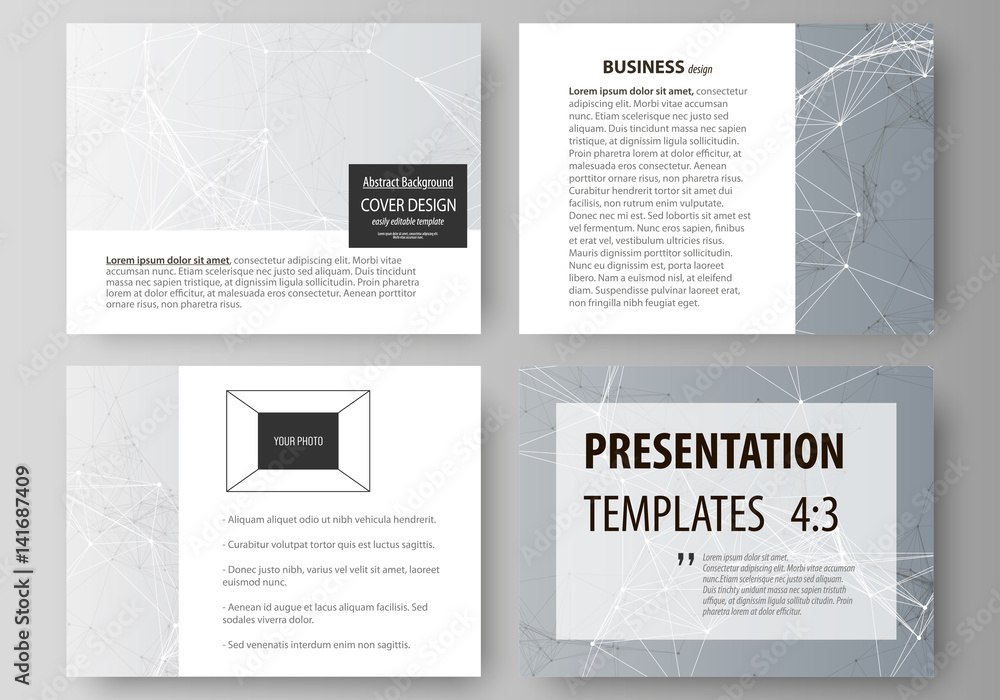 Aufkleber set of business templates for presentation slides. abstract vector layouts in flat design. chemistry