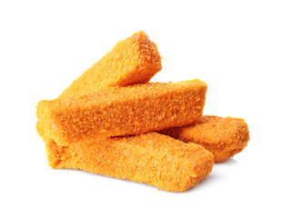 Cheese fried stick isolated on white