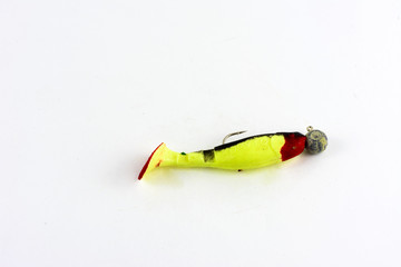 Exhibition of pirated copies of fishing metal spoon baits.