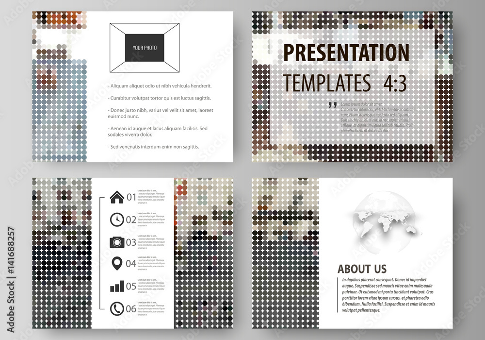 Poster set of business templates for presentation slides. easy editable abstract vector layouts in flat des
