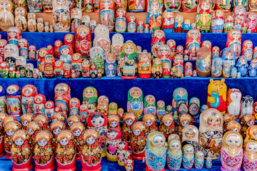 Fototapeta premium widok na miasto Moskwa w Rosji, słynie z Placu Czerwonego i kolorowej katedry św. Bazylego