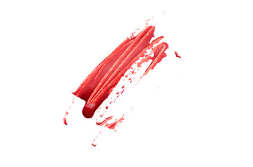 smear the red brush on white background