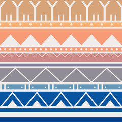 Seamless hand-drawn ethnic pattern of South America. Tribal seamless geometric striped background. It can be used for wallpaper, web page, bags and cloth.  Vector illustration.