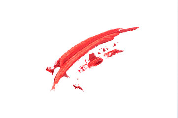 smear the red brush on white background