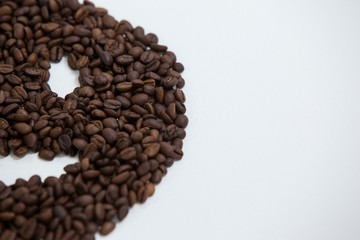 Coffee beans forming smiley face