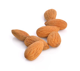 almonds isolated on the white background