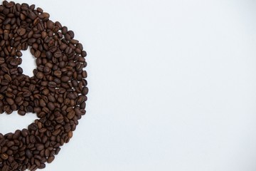 Coffee beans forming smiley face