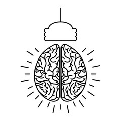 brain with bulb icon vector illustration design