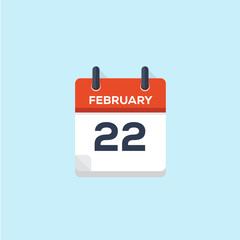 22. february calendar, vector illustration