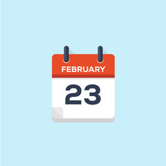 23. february calendar, vector illustration