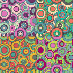 Fototapeta premium set of 4 bright psychedelic circles pattern