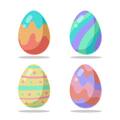 Colored Easter eggs pattern with different style, Vector.