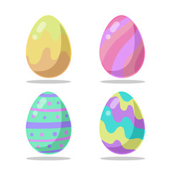 Colored Easter eggs pattern with different style, Vector.