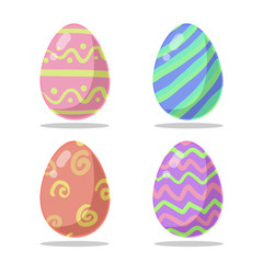 Colored Easter eggs pattern with different style, Vector.