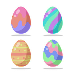 Colored Easter eggs pattern with different style, Vector.