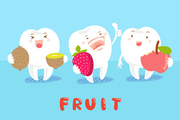 tooth with health fruit
