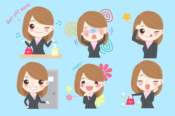 cartoon business woman