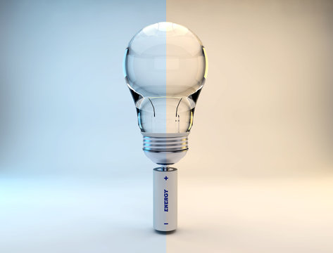 cold and warm color temperature lightbulb 3d rendering