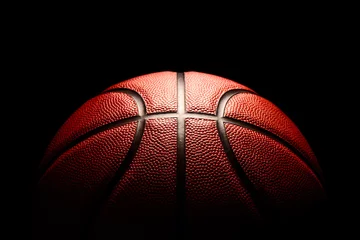 Gordijnen basketball on black background. © 168 STUDIO
