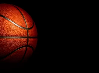 Foto op Plexiglas basketball on black background. © 168 STUDIO