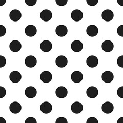 Black and white polka dot  seamless pattern. vector