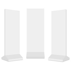 Outdoor Advertising POS POI Stand Banner Or Lightbox.  Mock Up Template Ready For Your Design. Vector illustration