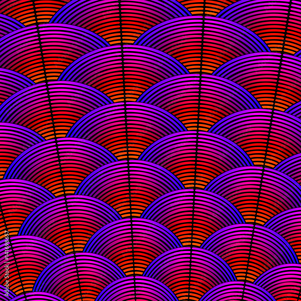 Aufkleber feather styled background with curved lines styled as exotic bird plumage pattern