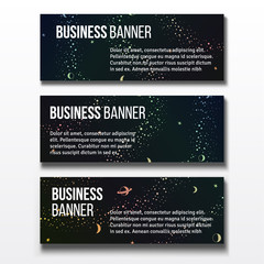 Set of three business banners