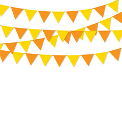 bunting flag orange color isolated vector
