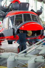 Naklejka premium Helicopter aviation plant