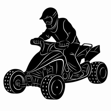 illustration of a rider ATV, vector draw