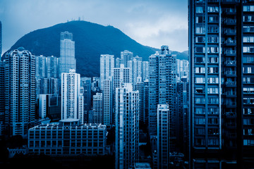 Fototapeta na wymiar view of Hong Kong apartment block in China.