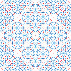 Floral Dot Pattern Blue Red Boho